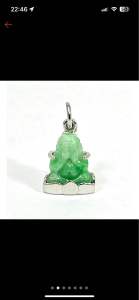 จี้พระปิดตาพลอยหยกเขียวพม่า (Jade)#จี้ #จี้พระ #จี้เงิน #พลอย #พลอยแกะสลัก #พลอยแท้ #พลอยหยก #จี้มงคล #จี้พระปิดตา