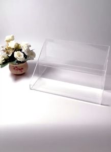 ชั้นวางอะคริลิค 2ชั้น ระดับ ชั้นวางโมเดล กำหนดขนาด ก25xย17xส14 cm ชั้นวางน้ำหอม 2 ชั้น สีเทียน