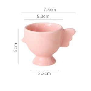 Solid Color Egg Cup with Heightened Base Non-Slip Handle Good Grip Mini Breakfast Ceramic Sponge Holder for Dining Room