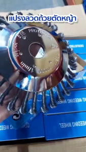 หัวขัดพื้น แปรงลวดถ้วยตัดหญ้า หัวแปรงลวด แปรงขัดพื้น ใบขัดพื้นหญ้า สำหรับใส่เครื่องตัดหญ้า ขนาด8นิ้ว