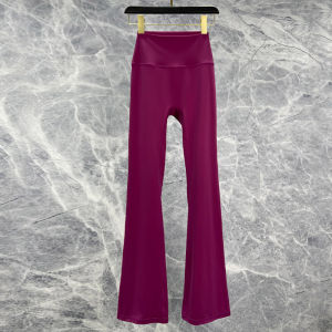 High Waist Smooth Yoga Pants Womens Fitness Trousers Dance Micro Flared Professional Seamless Bright Color Sensation 2025 New Outfit