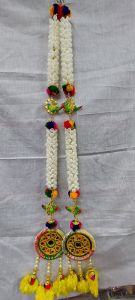 CCC+3 Marigold Jasmine Wall Decoration with Peacock Mirror