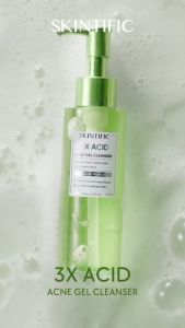 SKINTIFIC 3X Acid Acne Gel Cleanser 120ml Acne Facial Wash Cleanses Salicylic Acid Face Cleanser