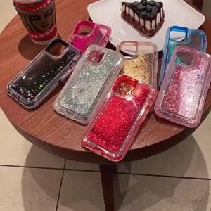 3IN1 OTT Heavy Duty Glitter Liquid Quicksand Box Phone Case For iPhone 18 17Air 16 15 14 Pro Max Military Grade Shockproof Cover