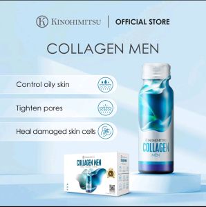 10 x 50g Kinohimitsu Collagen Men - control oily skin tighten pores heal damaged skin cells -- official store product Expiry date: Sep 2027