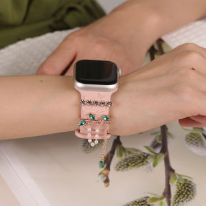 Dây đeo đồng hồ thông minh nữ dành cho Apple Watch Ultra Series 9 8 SE 7 6 5 4 Galaxy Watch Trang sức Bling Nhẫn kim loại cho đồng hồ Huawei dành cho đồng hồ Amazfit