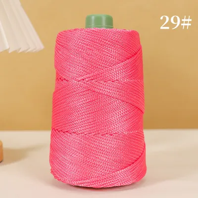 Lightweight Ice Silk Yarn Hand Knitted Shiny Thread for Hat Crocheting Cushion Blanket Large Diameter Yarn Mixed Spun Sateen
