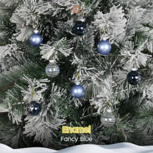 ชุดลูกบอลคริสต์มาสแฟนซีโทนสีน้ำเงิน Blue - Fancy Christmas Glass Baubles Set | Ø 3 cm.