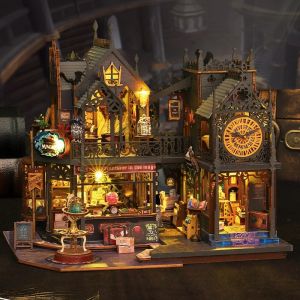 2014 New DIY Big Doll House Wooden Case Miniature Furniture Dollhouse Toys for Children Birthday Gifts