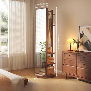 ตู้เสื้อผ้าแขวนไม้แท้แบบยืนในห้องนอน 2025 ตู้เสื้อผ้าแบบเคลื่อนที่สำหรับใช้ในบ้าน ตู้เสื้อผ้าในห้อง วัสดุไม้