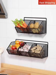 Wall-Mounted Spice Organizer Garlic Ginger Holder