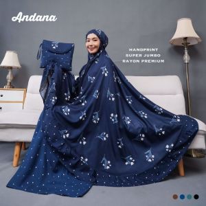 Mukena Dewasa Bahan Rayon Adem Ukuran Jumbo Motif Andana
