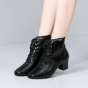 New Latin Dance Shoes High Top Soft Surface Womens Dance Shoes Square Dance Shoes Fashionable Walking Show Boots Practice Boots