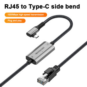 Angle USB C to Ethernet Cable 2500Mbps Gigabit Ethernet to USB C Cable Compatible Thunderbolt 4/5 for MacBook Pro/Air iPhone
