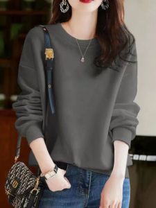 เสื้อสเวตเตอร์คอวีแขนยาวผู้หญิง 100% ผ้าฝ้ายแท้ แฟชั่นฤดูใบไม้ร่วง/ฤดูหนาว ทรงหลวม ปกติ ปกติ ปกติ ปกติ ปกติ