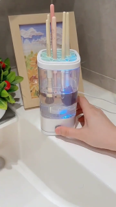 Portable Elektrik Pembersih Kuas Makeup Brush Cleaner / Kuas Alat Make Up Kosmeti Tabung Pembersih Kosmetik / Pengeringan Otomatis