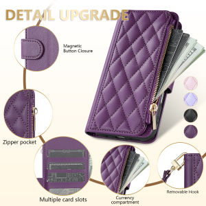 Wallet Small Fragrance Zipper Multi Card Slot Kickstand Magnetic Flip Leather Case For Motorola Moto G 5G Play Power Stylus 2024