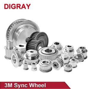 DIGRAY 3M Synchronous Pulley Aluminum Alloy Synchronous Pulley Motor Pulley 16 /20/24/30/32/36/38/ 40 Teeth Slot Width 16mm