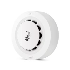 Tuya Wifi BT Two Connection Smoke Detector Temperature Humidity Measurement Device 80dB Sound Alarm Remote Push Alert Function