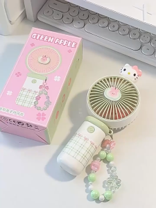 Portable Handheld Mini Fan YS925 with 3 Wind Speeds Type-C Charging and Beaded Wrist Strap