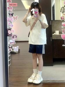 Quần Short Thể Thao Nam Mùa Hè Thường Ngày Rộng Rãi Quần Short Chạy Bộ Ba Sọc Quần Short Năm Điểm Quần Short Thể Thao Cỡ Lớn