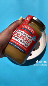 MAYVERS 100% Natural No Added Oil & Sugar Gluten Free Dark Roasted Crunchy HI-OLEIC Peanut Butter {VEGAN} 375gm - Australia [EXP: 28 Sep 2026]