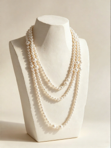 YISHU | Long Australian White Women Necklace 2026 New Style French Luxe Autumn Winter Sweater Necklace Layered
