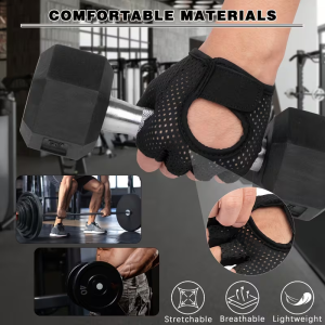 Gym Fitness Gloves Breathable Anti-Slip Half Finger Weight Lifting Gloves Lightweight Outdoor Sport Cycling Fishing Gloves