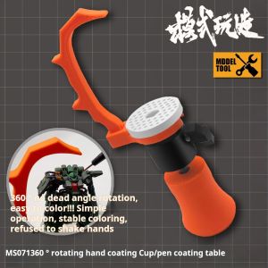 เครื่องมือระบายสีขาตั้งวาดภาพแบบมือถือขนาดเล็กเครื่องมือที่มีเสถียรภาพหมุน360 ° สำหรับ Gundam Gunpla GK Mecha โมเดลระบายสีงานอดิเรก DIY การหมุนไม่มีที่สิ้นสุดแปรงระบายสี MS071โต๊ะ