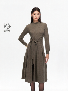 Vero Moda | Đầm Len Cao Cổ Đai Lưng Từ Len Mông Cổ