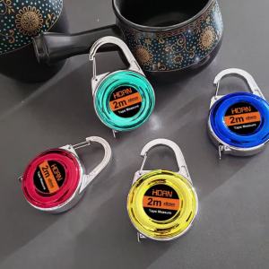 1PC Mini Móc Khóa Thước Dây 2M Thép Không Gỉ Đa Năng Thước Cho Chế Biến Gỗ Di Động Thép Nhỏ Thước Dây Quà Tặng