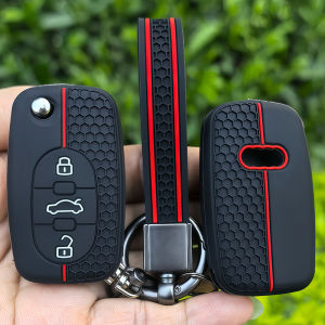 Silicone Keychain For Audi A1 B6 A6 C5 A4 B5 TT 8N A2 A3 Cover Organizer Key Shell Car Key Case Folding Remote Holder