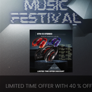 STN-13 Wireless Bluetooth Stereo Headphones with Mic | Deep Bass TF Card For Android Smartphones