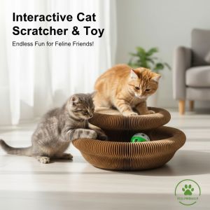 Magic Cat Scratch Organ Board Cat Toy with Ball Cat Grinding Claw Cat Climbing Frame Kitten Round Corrugated Cat Scratching Toy