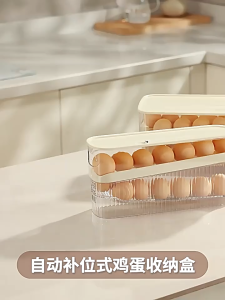 Tempat Telur 2 Tingkat Akrilik Bergulir Otomatis Rak Wadah Telor Ayam Bebek Bening Egg Storage