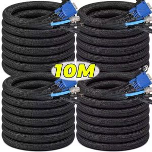 1/10M Black PET Braid Sleeve Cord Protector Cable Sleeve Split Wire Loom Tubing for Power Cord Audio USB Cable Self-Wrapping Organizer