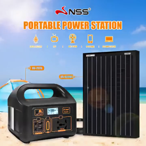 【Flash charge】NSS Solar Power Generator big capacity 220V 150W multi-function portable with solar panel Camping Energy Emergency Backup Powerbank Outdoor Power AC Output/DC 12V /QC USB Ports