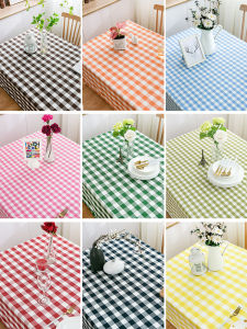 Linen Cotton Tablecloth Nordic Style Small Square Grid Pattern Large Size Dining Tablecloth Simple European And American Popular Cloth