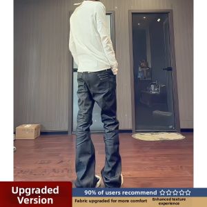 Narrow Four-Stripe Embroidery Flared Jeans Male