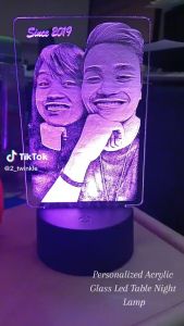 TwinkleHome Personalized Acrylic Glass LED Table Night Lamp
