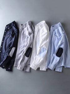 ฤดูใบไม้ร่วง ผู้ชายสไตล์ใหม่ สลิมฟิต ลำลอง เสื้อเชิ้ตผ้าอ๊อกซ์ฟอร์ดบริสุทธิ์ ผ้าฝ้าย เสื้อเชิ้ตข้อศอกล้าง หลากหลาย ทันสมัย อ่อนเยาว์