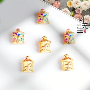 Alluvial Gold Rotate Trojan Horse Beads Accessories Beaded Handmade DIY Accessories Braided Bracelet Bracelet Hand-Knitted Rope Ornament Material