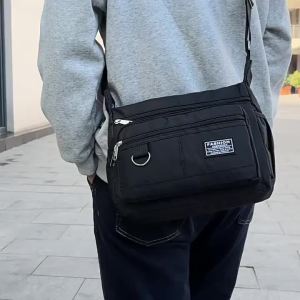 2025 New Mens Bag Large Capacity Casual Business Mens Single Shoulder Crossbody Bag Multi-layer Waterproof Wear-resistant Backpack