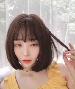 ฟรีตาข่ายคลุมผม วิกผมสั้น วิกผมบ๊อบสั้น วิกผมสั้นตรง มีจุดขวัญกลาง เส้นผมนุ่มลื่น วิกผมราคาถูก เหมือนธรรมชาติ วิกผมสั้นหน้าม้า วิกผมสั้นผู้หญิง