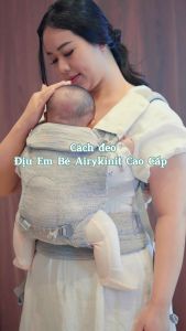 Địu Em Bé Không Bệ Ngồi Có Đệm Đỡ Cổ MOOIMOM Premium AiryKnit Baby Carrier Cao Cấp Bé 0 Đến 36 Tháng Công Nghệ Mới Chứng Chỉ Quốc Tế An Toàn Cho Bé Trợ Lực Tốt Và Bền Nhẹ Thoáng Khí