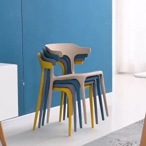 JINXY เก้าอี้ เก้าอี้มีพนักพิง เก้าอี้พลาสติก ไม่ต้องต่อประกอบ เก้าอี้มีพนักพิง รับน้ำหนักได้ 300kg เก้าอี้ทำงาน