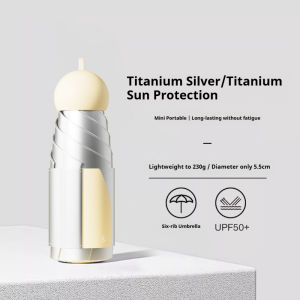 Titanium Silver UV Resistant Super Strong Sun Protection and Versatile Capsule Sun Umbrella for Both Rain and Sunshine