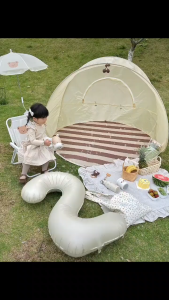 Large Space Kids Tent 145x115cm Pop Up Teepee Playhouse Transparent Window Indoor Outdoor Camping Picnic Beach Mat