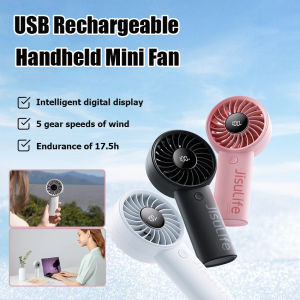 Life4 Handheld Mini Fan - USB Rechargeable Portable Fan with 5 Speeds High Velocity Personal Cooling Fan for Students/Office/Travel Quiet Battery Operated Pocket Fan
