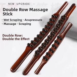 NIANXU | Bamboo Double-row Massage Gua Sha Stick for Full Body Acupressure and Abdominal Rolling